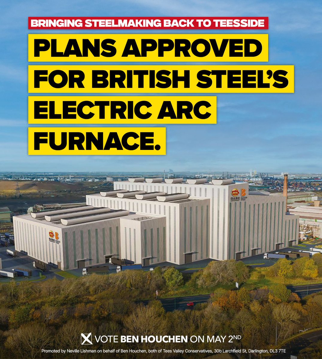✅ NEW STEEL PLANT PLANNING APPROVED ✅ This morning it was confirmed that British Steel have had planning for their new Electric Arc Furnace approved! 🇬🇧 I have fought to deliver hundreds of local steel jobs and now, Teesside Steel is BACK on the map 🌎 Promise DELIVERED✅
