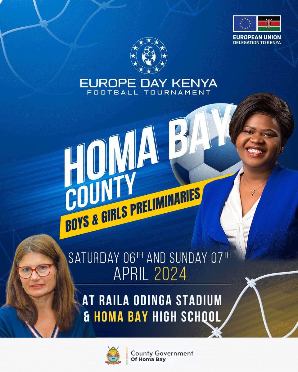 Join us for exciting football matches in Homa Bay this weekend! The winning boy’s and girl’s team will compete in the final tournament at Ulinzi Stadium on 17 May! All welcome!