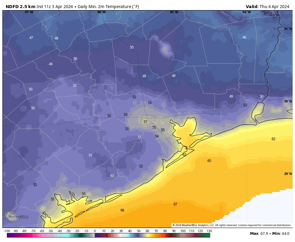 Houston will enjoy a fine spring fling this week, with dry days and cool nights. By later on Saturday the sunshine will largely go away, likely bringing us mostly cloudy skies for the eclipse on Monday. spacecityweather.com/this-kind-of-s…