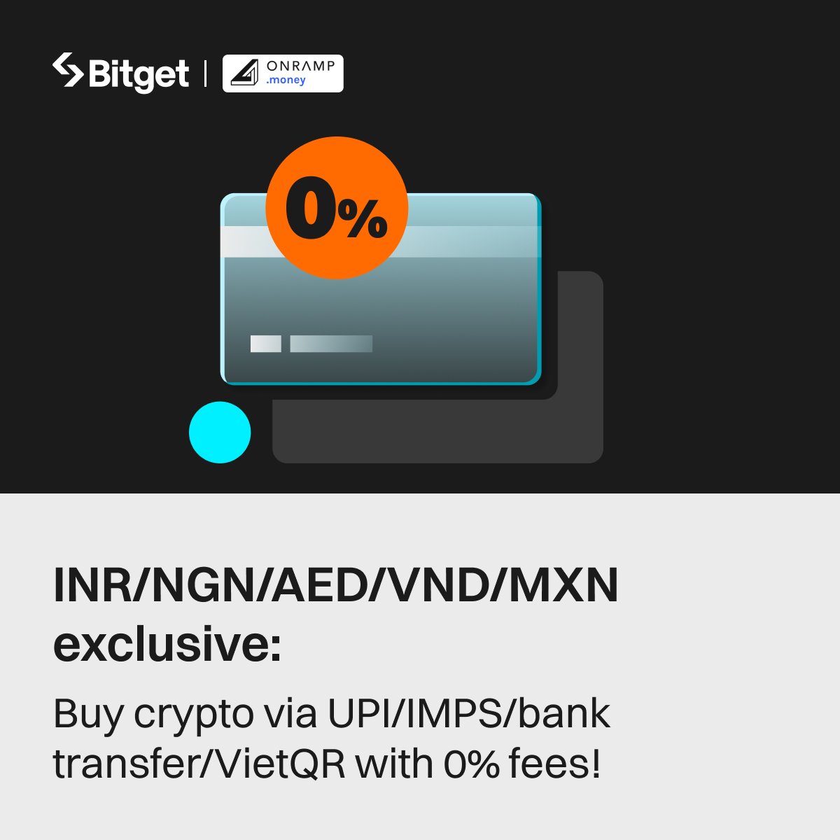 🔥 Exclusive offers by Onramp Money: Buy crypto using INR/NGN/AED/VND/MXN  via UPI/IMPS/bank transfer/VietQR with 0 fees! ⏰ Promotion period:  Long-term 👏 Buy #crypto now: https://t.co/nUTPdQr6Qf