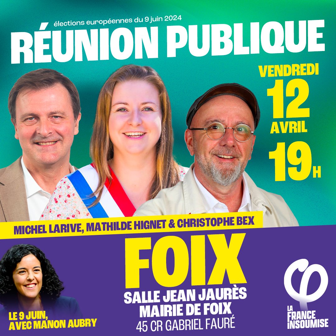 Rendez vous le 12 avril à Foix #UnionPopulaire @ChristopheBex @MathildeHignet