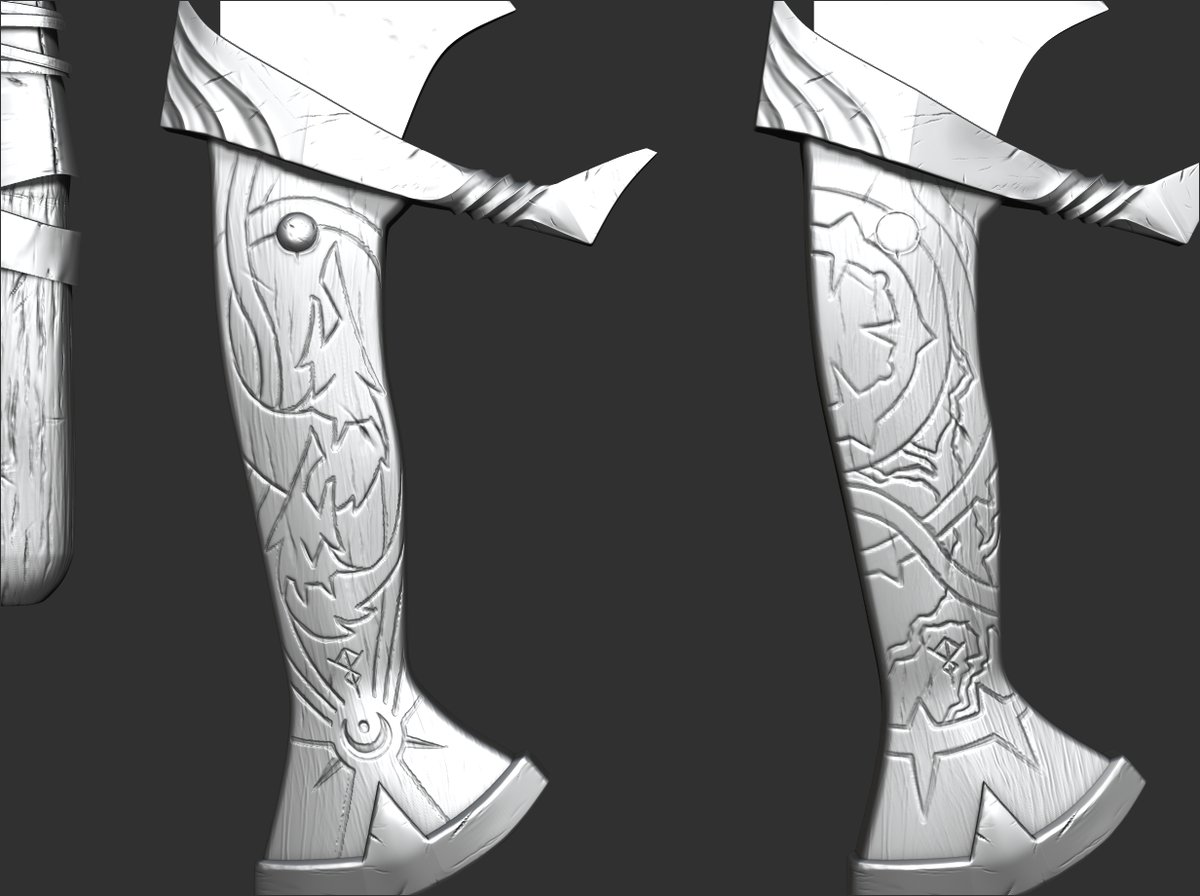 Sergisggs's tweet photo. Here, some weapon sculpt for ya.
If I disappear for a week it either means I'm working hard or procrastinating. Normally both.
#wip #zbrush #3dart #3dsword #3dprop https://t.co/YkVd091lO4