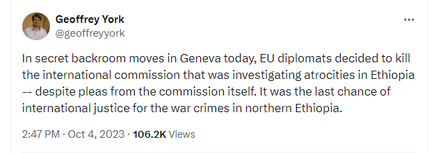 This does not make any sense. 
How did <a href="/EU_UNGeneva/">EU at the UN - Geneva #MultilateralismMatters</a> expect the same regime that killed and abused millions of people to deliver justice to victims and survivors or hold itself accountable? Why did the EU decide to kill the #ICHREE?