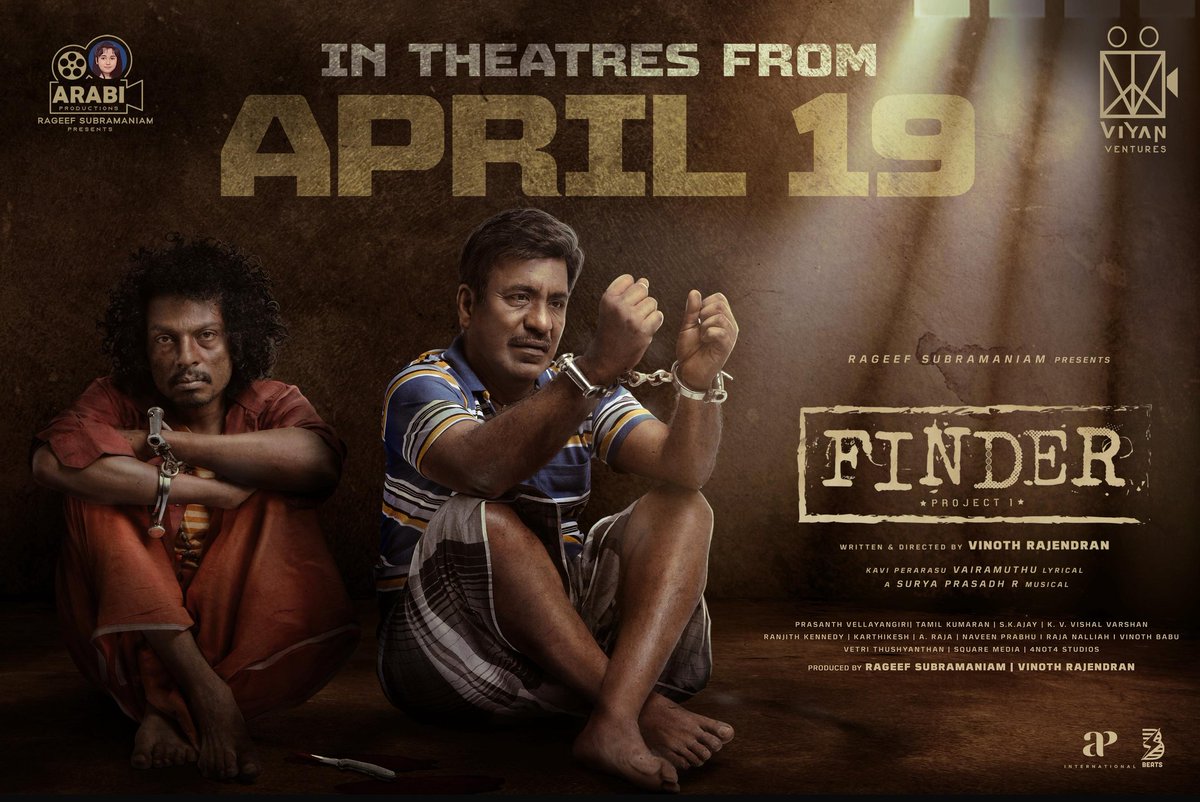 Ramesh Bala (@rameshlaus) on Twitter photo Finally! The Big Day to unravel the mystery is here.
#Finder 🎞 🎥 coming to cinemas this April 19 🍿🍿
@DirVr <a href="/arbprds/">Arabi Productions</a>
<a href="/suryaprasadh/">Surya Prasadh R</a>
<a href="/actressbrana/">Actressbrana</a>
@rajapro112516
<a href="/GopinathShanka4/">Gopinath Shankar</a>
#FinderTamilMovie Finally! The Big Day to unravel the mystery is here.
#Finder 🎞 🎥 coming to cinemas this April 19 🍿🍿
@DirVr <a href="/arbprds/">Arabi Productions</a>
<a href="/suryaprasadh/">Surya Prasadh R</a>
<a href="/actressbrana/">Actressbrana</a>
@rajapro112516
<a href="/GopinathShanka4/">Gopinath Shankar</a>
#FinderTamilMovie
