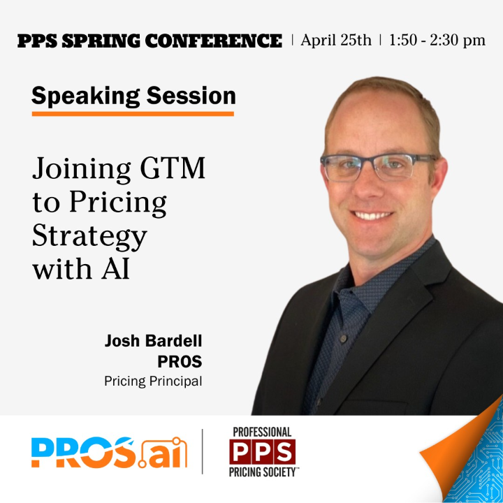 Learn how technology can empower pricing teams and execute strategies to support your company's go-to-market approach at the PPS Spring Conference with @PROS_Inc Pricing Principal Josh Bardell. Register at ms.spr.ly/61106cmES0 #PPSCHI24.