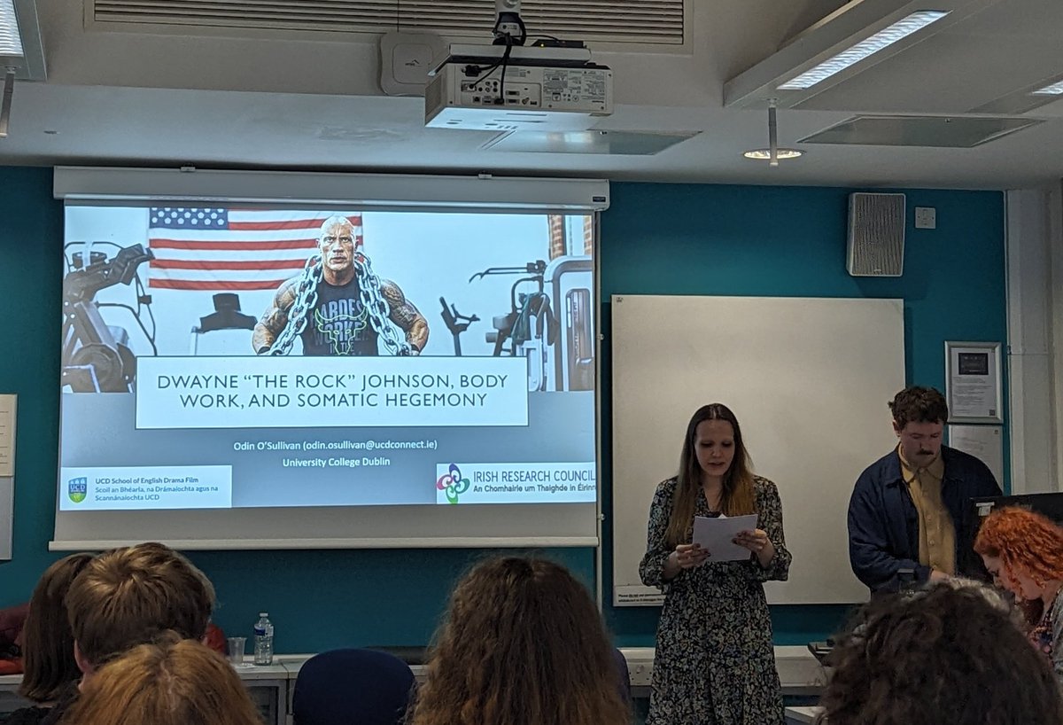 First on the panel 'Caution, Men at Work: Labour and Hegemonic Masculinity in Contemporary Anglo- American Screen Media' is @OdinOSullivan on Dwayne 'The Rock' Johnson @baftss #baftss #baftss2024