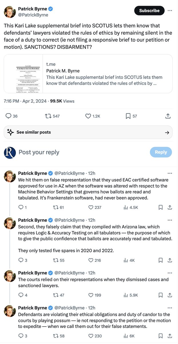 Rasmussen_Poll's tweet photo. Arizona: When you catch them cold, they go silent.

Defendant Mr. @PatrickByrne is bringing this to light. https://t.co/mAx3BNuWei
