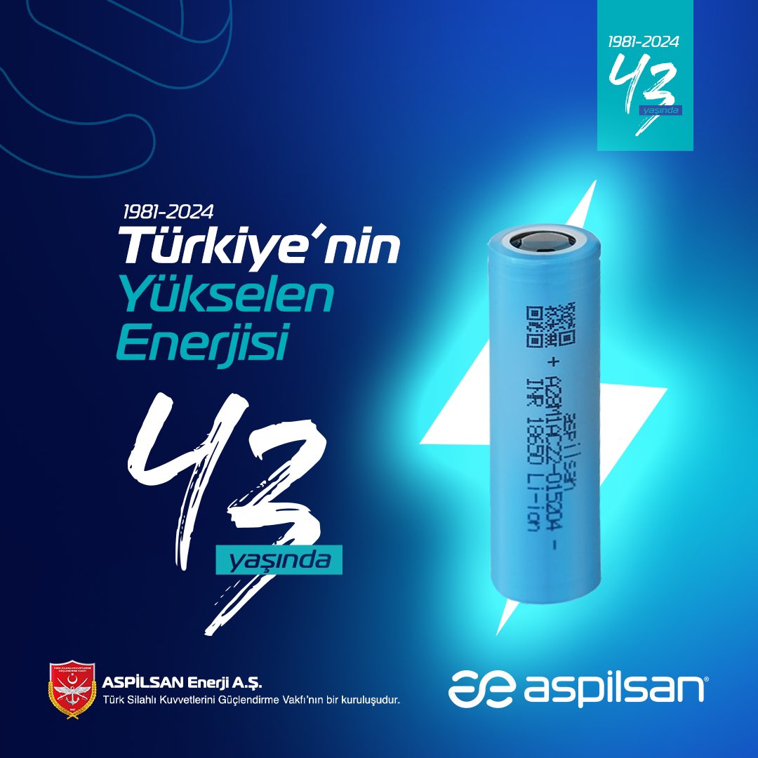 Tam 43 yıldır ülkemizin enerji depolama alanında dışa bağımlılığını azaltacak çözümler üretmenin mutluluğu içindeyiz.⚡️🔋🇹🇷 #AspilsanEnerji #TeknolojininEnerjisi #AspilsanEnerji43Yaşında