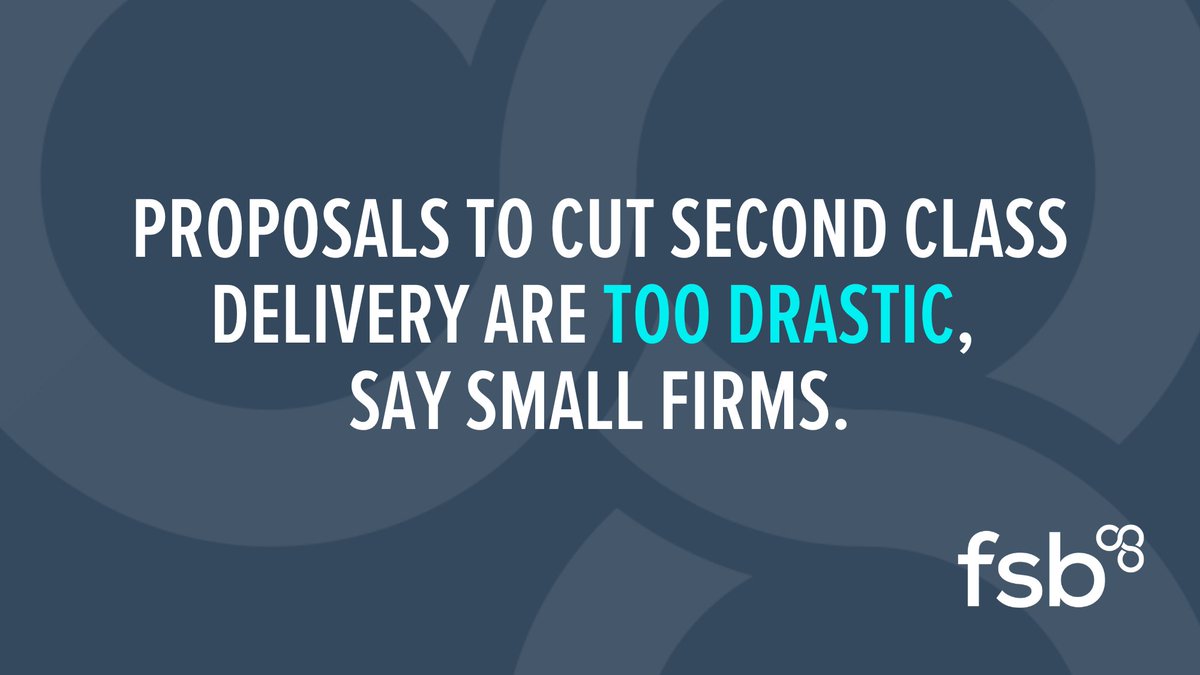 Royal Mail's proposals to cut daily second class postal deliveries are too drastic, and would hit the many small firms that rely on it 📮 Read our full release 👇 🔗 fsb.org.uk/resources-page…