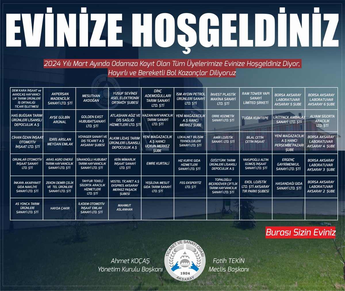 📌2024 Yılı Şubat Ayında Odamıza Kayıt Olan Üyelerimize Evinize Hoşgeldiniz Diyor, 📌Hayırlı ve Bereketli Bol Kazançlar Diliyoruz🙏❤️