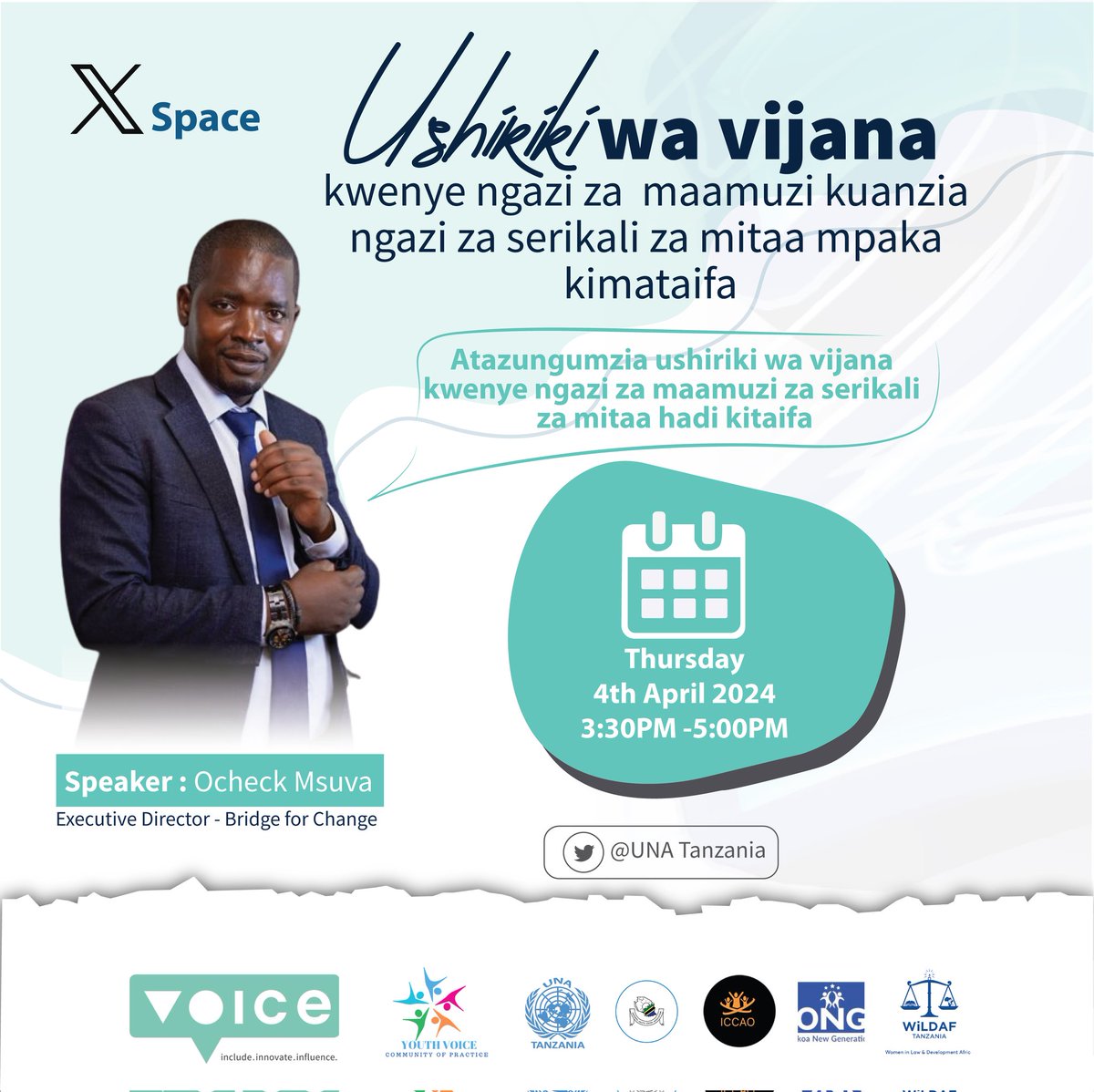 UNATanzania's tweet photo. Moja ya njia muhimu ya kuhakikisha vipaumbele vya vijana vinaakisiwa kwenye mipango ya kitaifa ni kuhakikisha vijana wanashiriki kwenye meza za maamuzi, lakini je tunaanzia wapi?

Ndugu @OcheckMsuva atatuambia.

Usikose, jiunge kupitia: https://t.co/ttHabmkeI8

#UshirikiWaVijana https://t.co/U6ON4ew67j