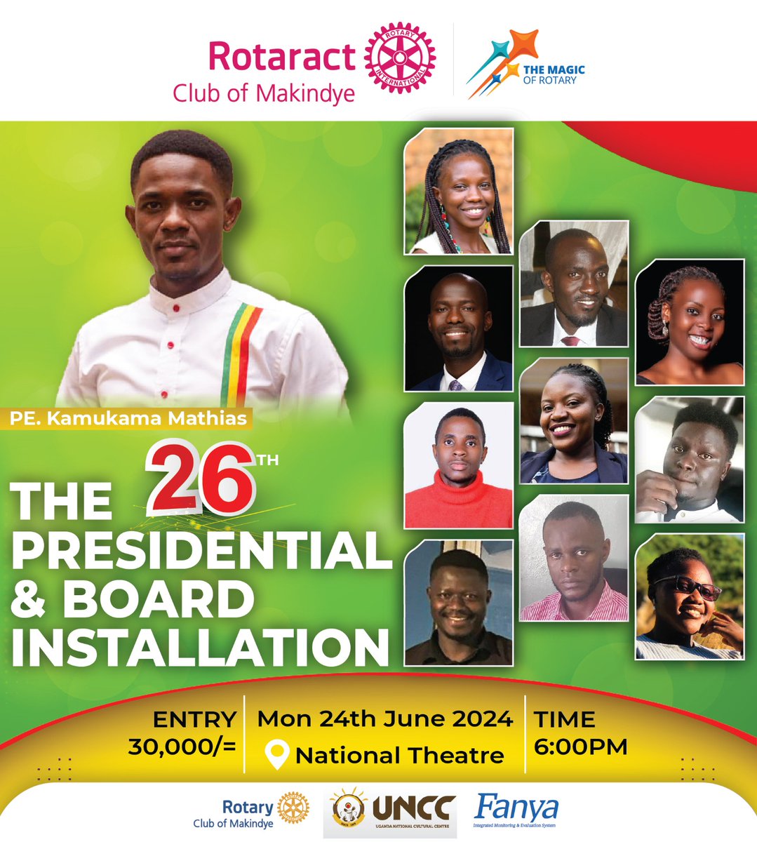 The Mankind switches Leadership peacefully🎊🎉. Comrades,mark your calenders for 24th June is the day to witness Magical🪄 at the National theatre, 6pm @ only 30,000/= Red❤️Yellow💛Green💚. Band🥁🎹🎤🎷🪘, cocktails 🍸🥃🍹& a theatrical experience🏛️ #WeAreTheMankind#FlyBeyond.