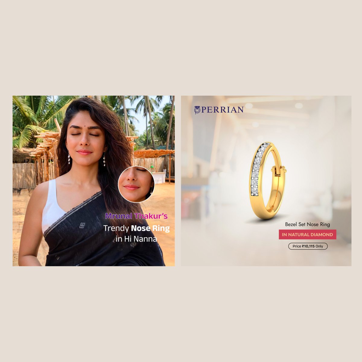 PerrianJewels's tweet photo. Indulge in guilt-free luxury with PERRIAN's Perfect Nose Ring, inspired by Mrunal Thakur's iconic style.😍https://t.co/6OvOVGOBd6
#nosepin #perrian https://t.co/wNBHbFfuFt