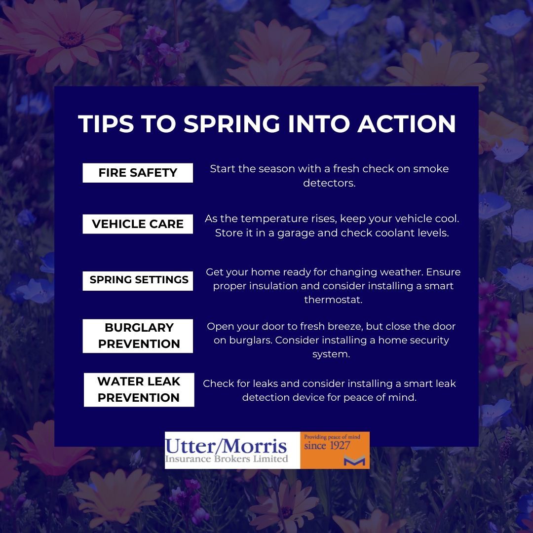 We’re a couple weeks into spring so we thought we’d share some tips to help you spring into action and protect your home and assets! Contact us to learn how your policy can protect you in the event of damages. #insurance #firesafety #homesfety #homeimprovements #homeinsurance