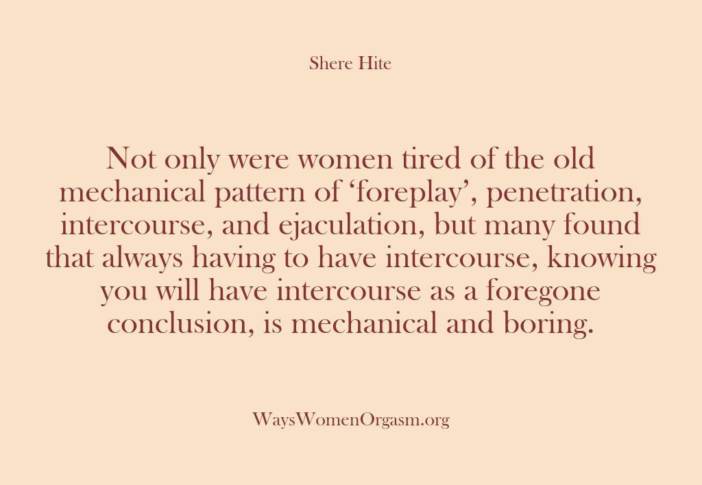 LrnAbtSexuality's tweet photo. Uncover intriguing discoveries on the topic of female orgasm from this excerpt from 'The Hite Report', a groundbreaking #SexResearch study. Learn, share, and empower! #SexualFindings #WomenEmpowerment https://t.co/Xx4jMwL2Jx