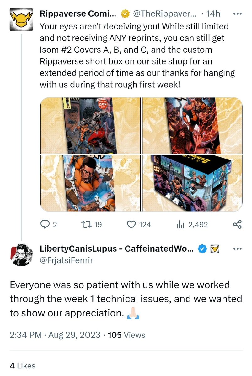 RippaverseComic's tweet photo. After seven months, Isom #2's "campaign exclusive" covers are still being sold in the Rippaverse store.

Just admit you lied. https://t.co/85WHiVLqfC