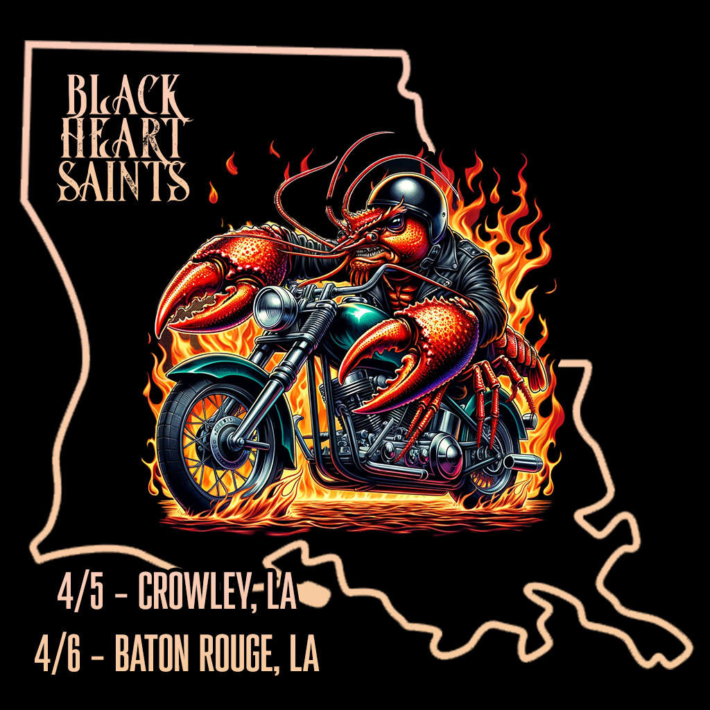 LOUISIANA this weekend:
Friday - Sam's Place - Crowley, LA
Saturday - Basin Music Hall - Baton Rouge, LA

#blackheartsaints #batonrouge #louisiana #livemusic #geauxsaints