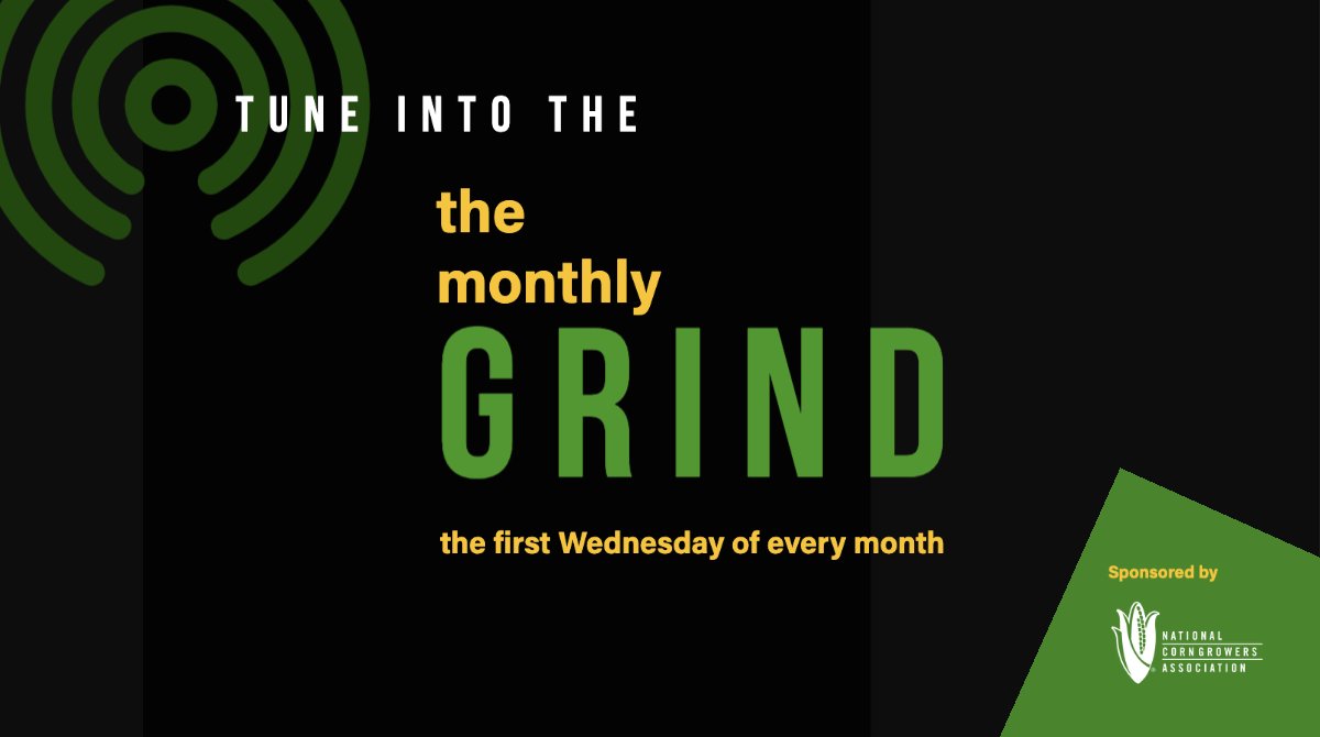 Don't forget to tune into #TheMonthlyGrind today at 9 a.m. CT on @AoA_TalkShow! @MissouriCorn's Market Development Director Lane Howard and NCGA Market Development Action Team Member John Delmotte will be discussing corn demand and sustainable aviation fuel (SAF)! ✈️