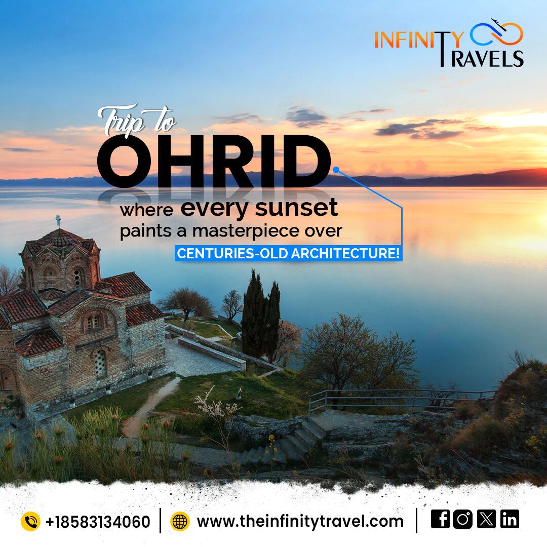 Infinity Travels offers trips to Ohrid with affordable business and first-class flight deals.💼✈️ Call us today to book your next vacation with a big savings on airfare! #InfinityTravels #Ohrid #tripstoOhrid #firstclassflightdeals #flywithus #flightstoOhrid #businessclassflight