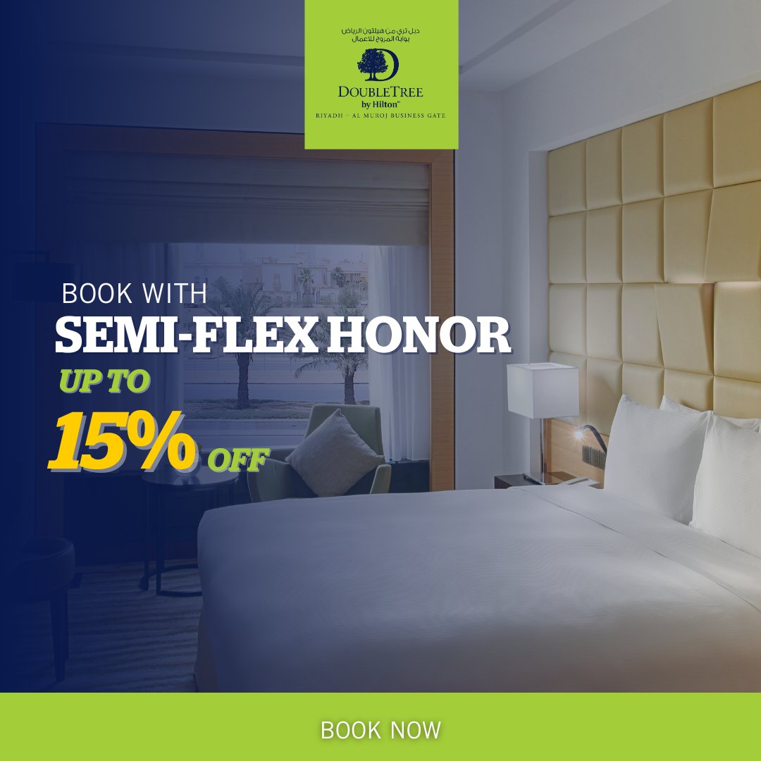 Unlock exclusive benefits with our Semi-Flex offers for Hilton Honors members, including up to 15% off and special perks!

#DoubleTreebyHilton #HiltonHonors #HotelDiscounts