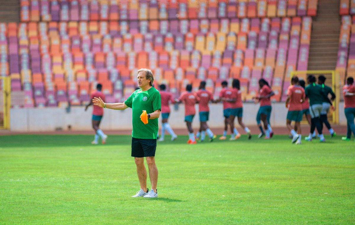 Our second training session in Abuja 🇳🇬 Gearing up for the big one! 💙🤍 #SoarSuperFalcons| #NGARSA| #Paris2024