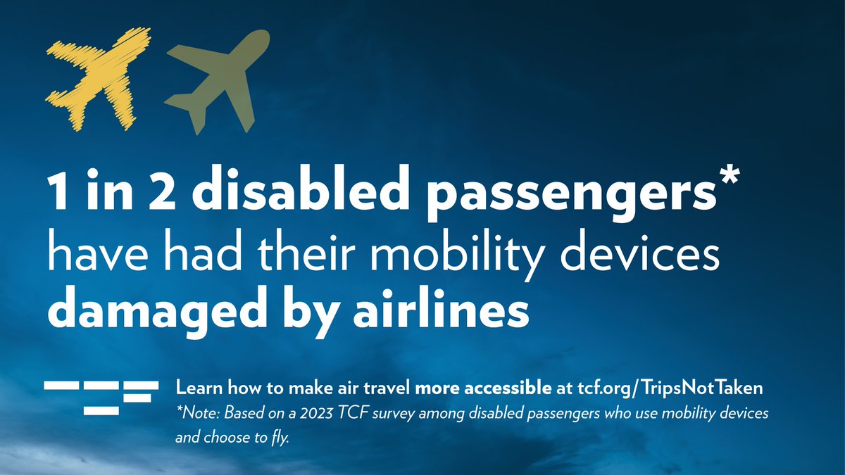 NEW 📄For millions of people with disabilities, flying is a logistical nightmare. Airlines' failure to enable disabled people to fly with safety and dignity is costing them revenue—and hurting the U.S. economy as a whole. 🔗bit.ly/49jlUFe
