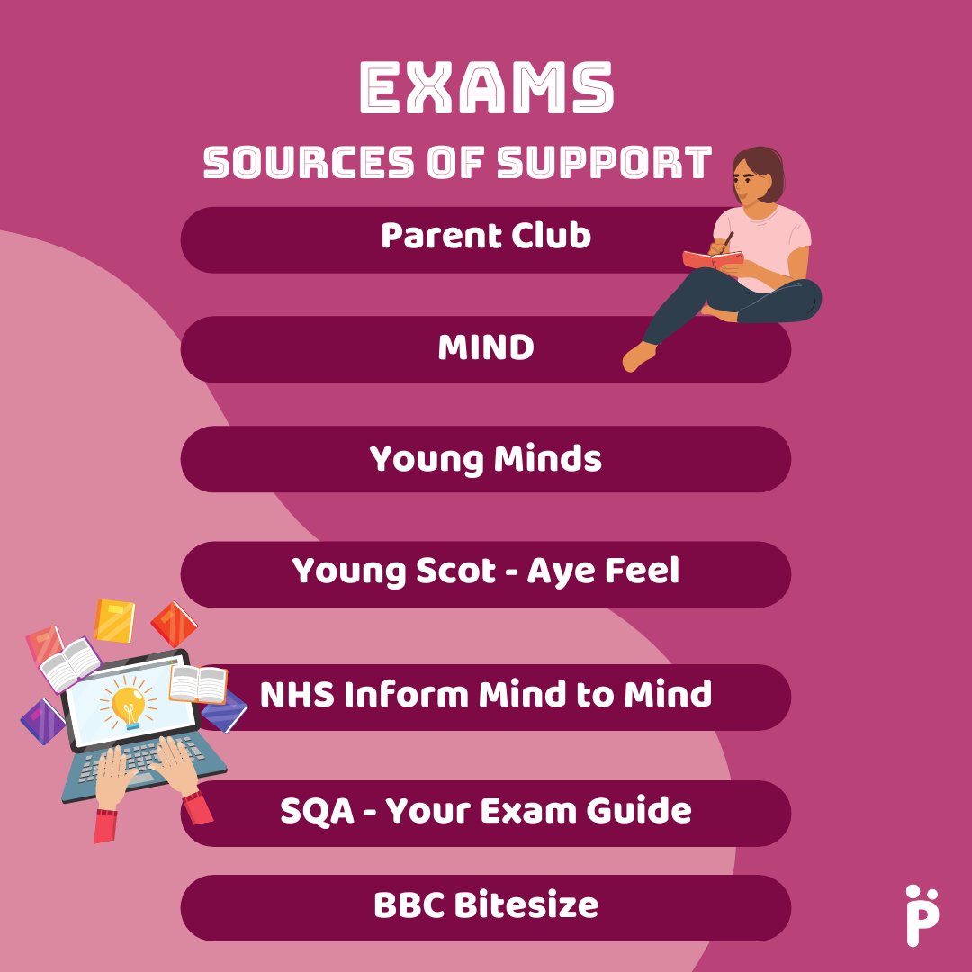 Nobody likes exams. But some teens find them particularly stressful and difficult 😔 If you have a teen prepping for exams, here are some handy sources ⬇ of info & support to help them (and you!) cope with any exam stress💟 More info ➡ parentclub.scot/articles/how-c…