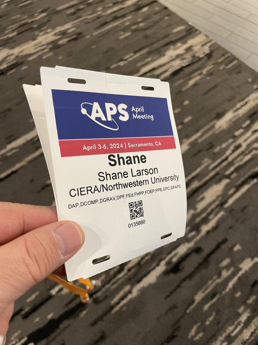 Shane L. Larson (@sciencejedi) on Twitter photo No plastic name tag sleeves at April APS Meeting Not ordinary paper, so not sure how degradable the tag is, but I like the direction this is going Nice, <a href="/APSphysics/">American Physical Society</a> ! No plastic name tag sleeves at April APS Meeting Not ordinary paper, so not sure how degradable the tag is, but I like the direction this is going Nice, <a href="/APSphysics/">American Physical Society</a> !