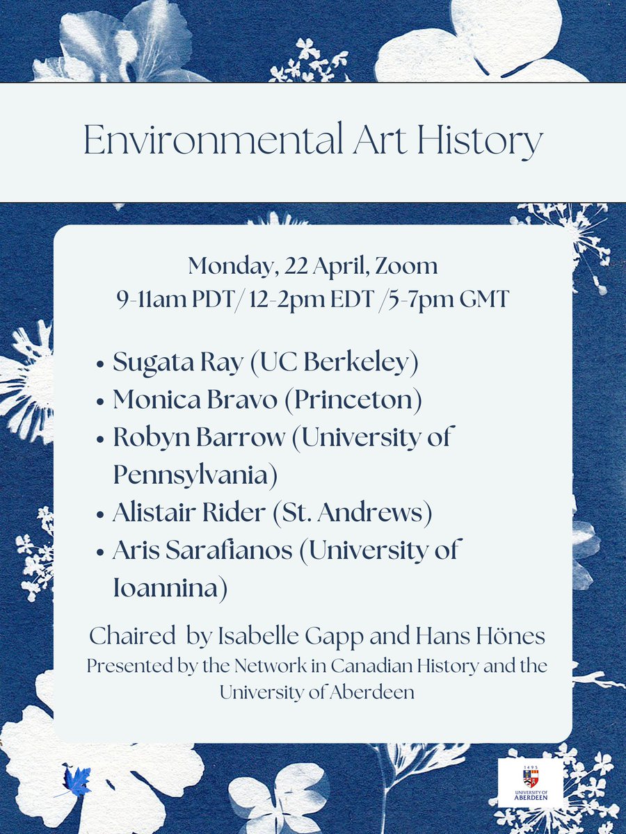 Art History Aberdeen (@abdn_arthistory) on Twitter photo Join us online on Monday 22 April for a virtual roundtable on Environmental Art History: presented by <a href="/NiCHE_Canada/">NiCHE</a> & <a href="/aberdeenuni/">University of Aberdeen</a>, featuring a stellar cast of speakers, & chaired by our own <a href="/issy_gapp/">Dr Isabelle Gapp</a> and Hans Hönes!
abdn.ac.uk/sdhp/history-a… Join us online on Monday 22 April for a virtual roundtable on Environmental Art History: presented by <a href="/NiCHE_Canada/">NiCHE</a> & <a href="/aberdeenuni/">University of Aberdeen</a>, featuring a stellar cast of speakers, & chaired by our own <a href="/issy_gapp/">Dr Isabelle Gapp</a> and Hans Hönes!
abdn.ac.uk/sdhp/history-a…