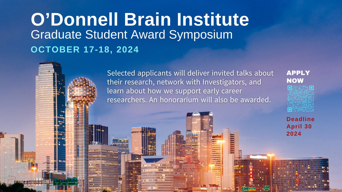 BillDauerNeuro's tweet image. Senior graduate students in #neuroscience are invited to apply for our Graduate Student Award Symposium. Selected applicants will give invited lectures, meet faculty, and learn about being a #postdoc at UT Southwestern. All expenses are paid. Apply now: bit.ly/3T6VuR3