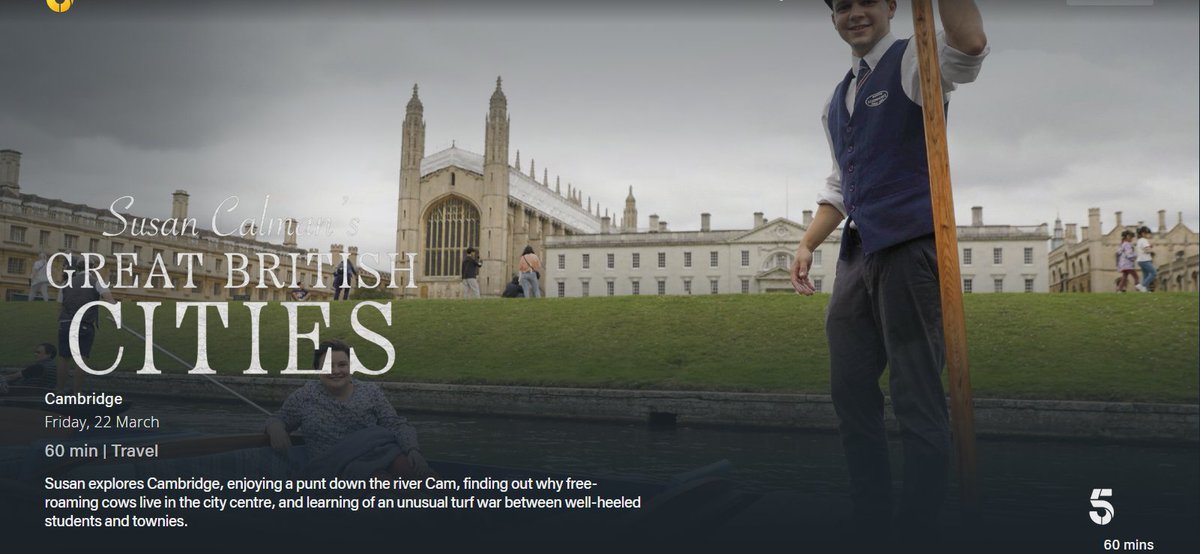 Interesting to hear from Rosalind Franklin's niece in this new series on C5. Comedian Susan Calman enjoys a tour of Cambridge and on the way celebrates Rosalind's contribution to the advancement of science: channel5.com/show/great-bri…