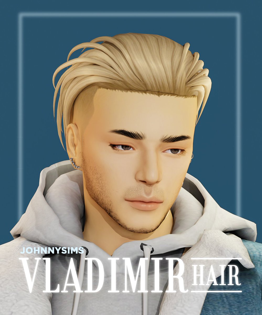 Vladimir Hair is now up for download ✨ 📌Get it on my patreon! Link in my bio. (public release on 04/17) #TS4 #TheSims4 #sims4cc #s4cc