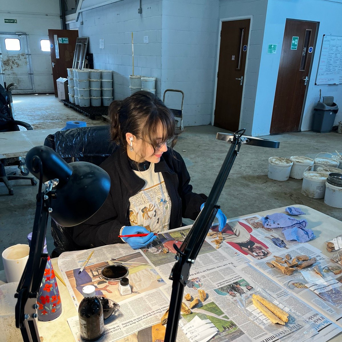 Have you ever wondered how we keep track of where we recovered our fantastic finds from National Highways <a href="/A428Cat/">A428 Black Cat to Caxton Gibbet</a> scheme?

One method we use is marking the pottery and animal bone with ink. We include details such as the site &amp; specific context number. 

#A428BlackCat