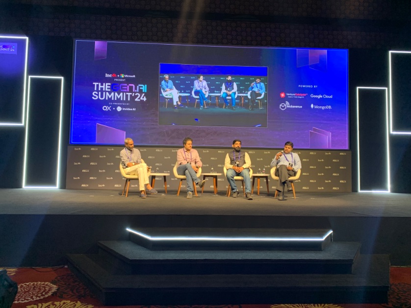 praker82's tweet photo. Excited to be at #Inc42GenAISummit! 

Insightful panel featuring top investors discussing fueling the GenAI revolution. From building thesis for AI-first companies to scaling up, it's a deep dive into the future of AI in India. 

#inc42  
@Inc42 https://t.co/LQonj0Th6z
