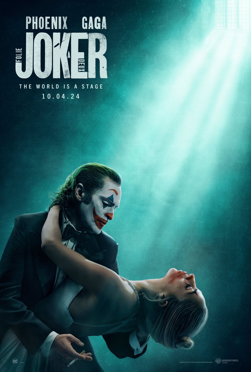 🎬 Here’s the NEW POSTER for @DCOfficial movie, #JokerFolieADeux! Starring #JoaquinPhoenix #LadyGaga #ZazieBeetz #BrendanGleeson #CatherineKeener #SteveCoogan #JacobLofland #KenLeung #HarryLawtey 

In theaters October 4, 2024

@jokermovie #Joker2 #ToddPhillips #DC