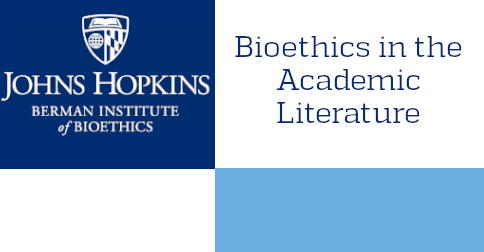 #Bioethics in the Academic Lit - This Week - Governing with Public Engagement, Ethical Tradeoffs, Digital Tools for Youth Health Promotion, Family Perspectives, How Patients Experience Respect, Art of the Consult, Ethics of Time + More mailchi.mp/jhu/bioethics-…
