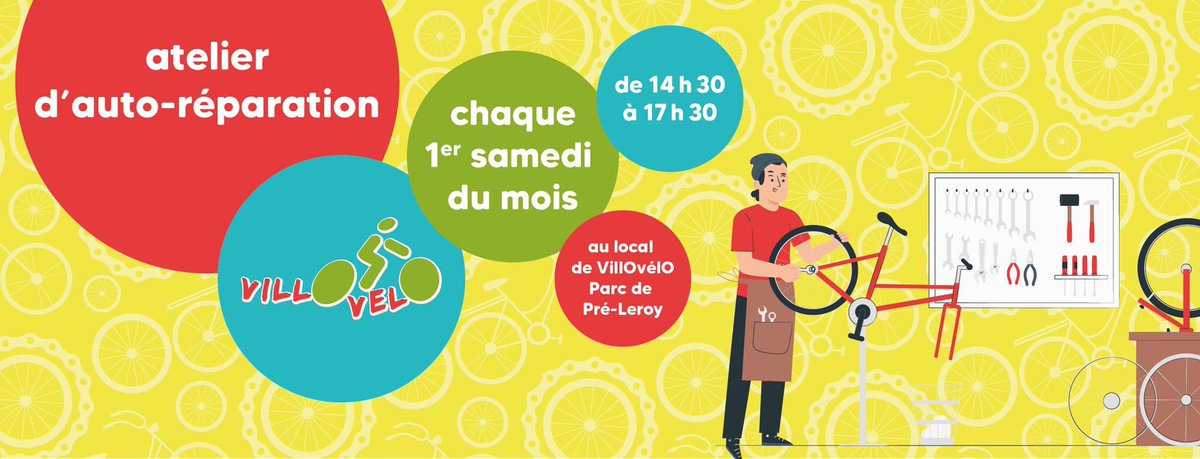 Samedi 6 avril - 2 rendez-vous au local de Pré-Leroy #Niort
👉 de 14h30 à 17h30 : atelier d'auto-réparation 🚲
👉 de 15h30 à 16h30 : vélo-école adulte (sur inscription au 07 49 26 33 54) 🚦