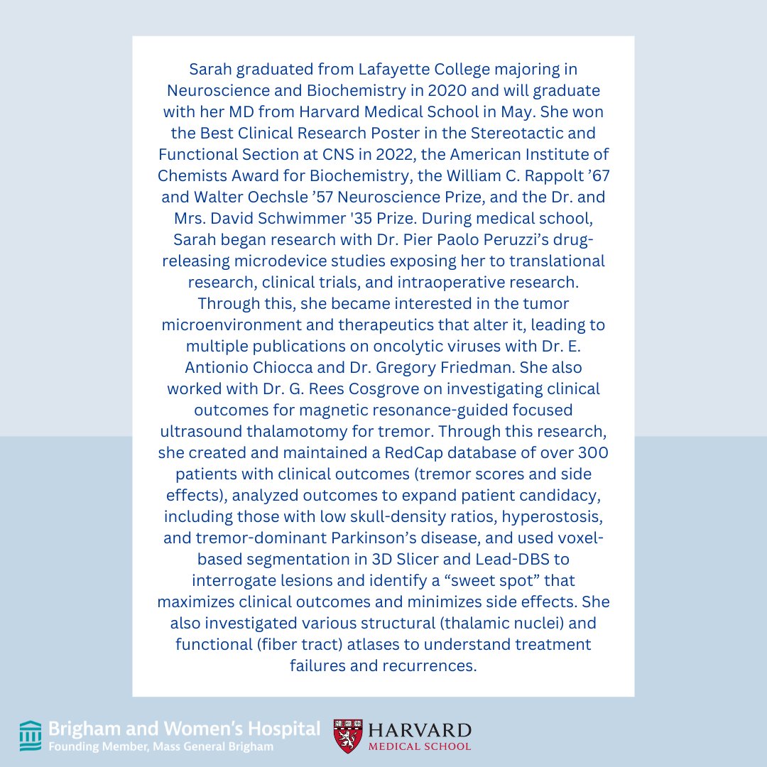 Welcome to Brigham and Women's Neurosurgery, Sarah! We're thrilled to have you join our Residency Program and to watch you embark on this exciting journey! 🧠🥼 #Residency #BWH #HarvardMed #Neurosurgery #FutureNeurosurgeon
