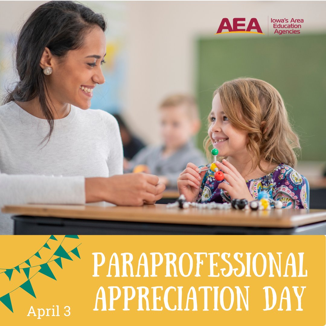 Today is Paraprofessional Appreciation Day! Thank you to all of our paraeducators that support our students, teachers and classrooms! #iaedchat #paraeducators