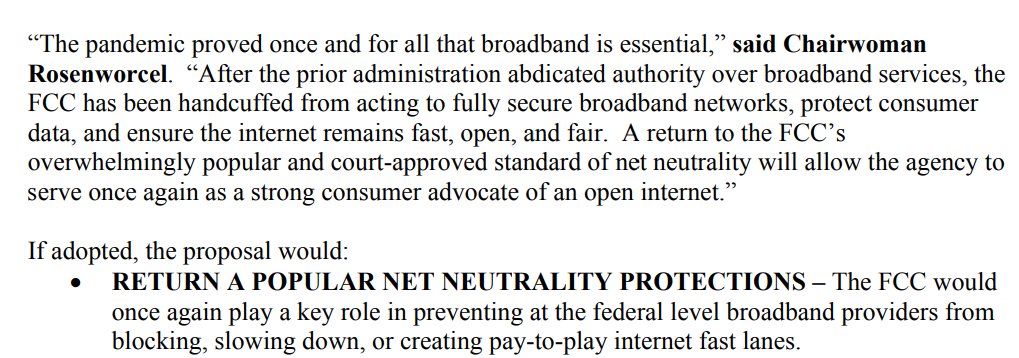 thejoekane's tweet image. It&apos;s telling that the @FCC invokes the &quot;popularity&quot; of Title II for protection of #netneutrality, in reference to the ill-informed and demonstrably mistaken frenzy of prior Title II proceedings.

In truth, we&apos;ve had net neutrality before and after the aberration of the 2015 Order