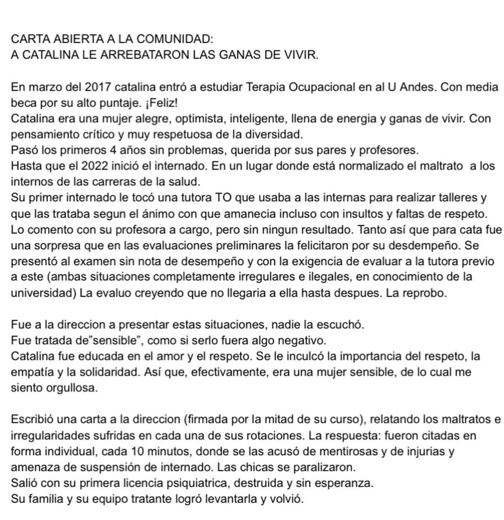 Luna_Eowyn's tweet photo. Catalina fue una víctima más del abuso que se da en el área de salud, los practicantes son humillados y obligados a silenciar las malas prácticas de las que son testigos, son amenazados con arruinarles la carrera. Ninguna institución los protege, solo les importa el arancel https://t.co/btzecEXz1x