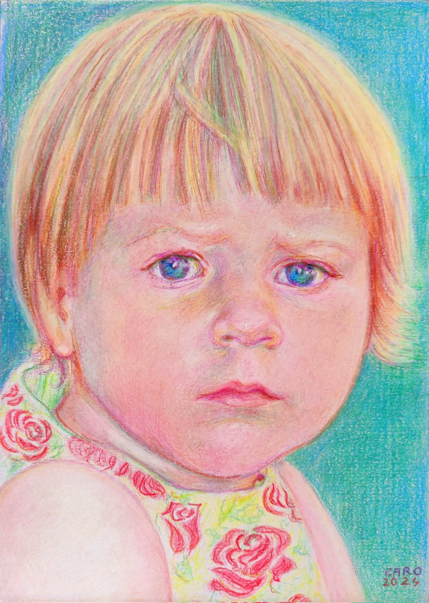 Portrait (color pencils on paper) #childrenportraits