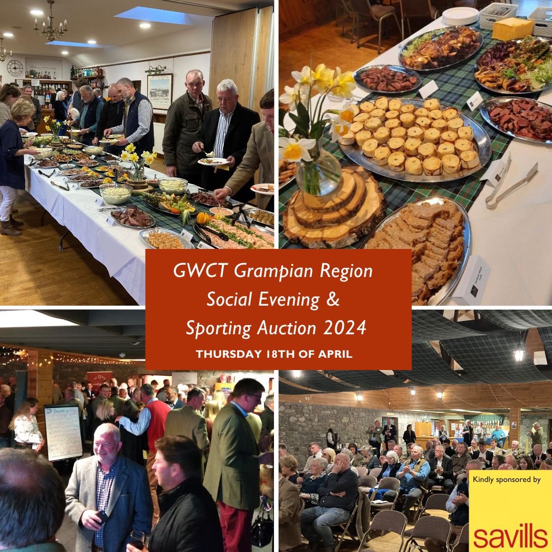 📣 SAVE THE DATE! The GWCT Grampian Committee's Sporting Auction is back on Thursday, April 18th, 2024, at Lochter Activity Centre. Keep an eye out for the auction catalogue in early April via email and the GWCT newsletter. Look forward to seeing you on the evening!