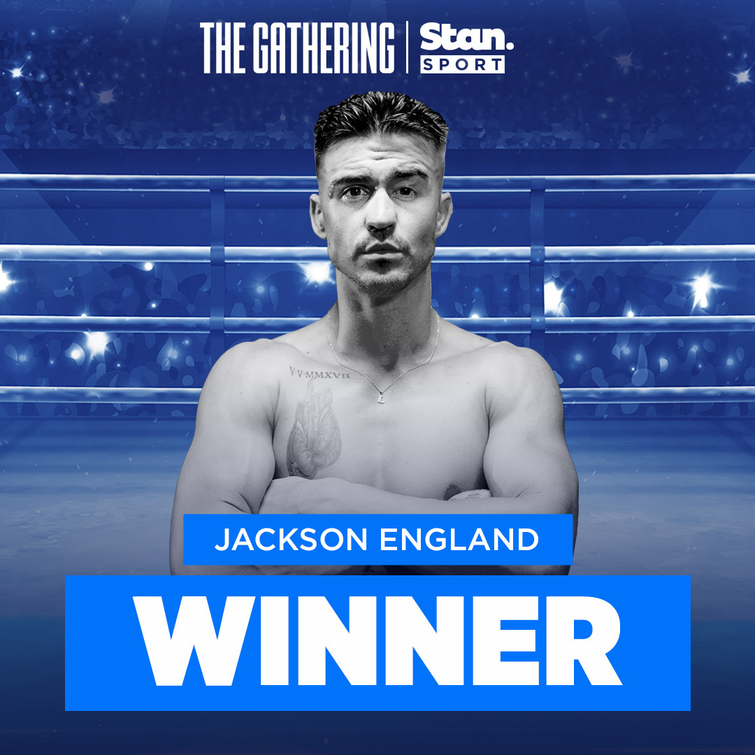 A 10 Round battle goes the way of Jackson England! Your new WBO Global Super Featherweight Champion 🏆 ↳ The Gathering. Live & Exclusive Pay-Per-View on Stan. Order Now at stan.com.au/ppv #StanSportAU #TheGathering