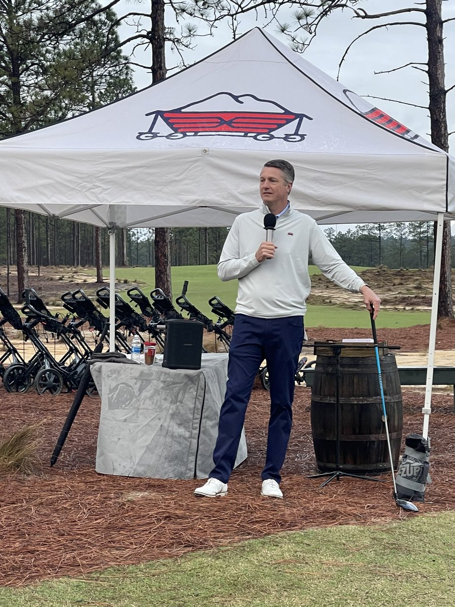 homeofusagolf's tweet photo. It’s official! Pinehurst No. 10 is now open! Tom Doak’s newest creation revealed and newest course @PinehurstResort in three decades! Opening tee shots struck by resort owner Bob Dedman, Jr., president Tom Pashley and superintendent Kevin Robinson. Well done! @VisitNC @CGAgolf1909