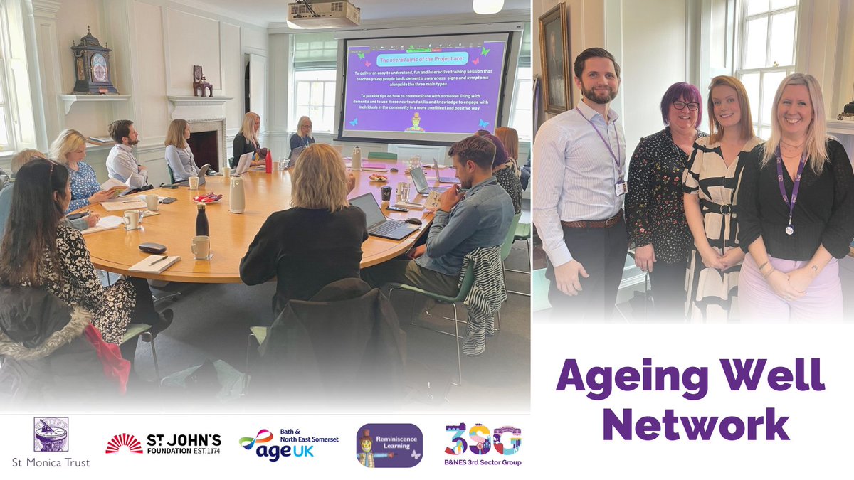 Last week we were pleased to co-host our Ageing Well Network, alongside @AgeUKBANES & @stjohns1174 ⭐️ We heard about the brilliant intergenerational work at @RemLearning, & @St_Monica_Trust new funding strategy work. 👉Find out more about the Network here: bit.ly/3TMsMVR