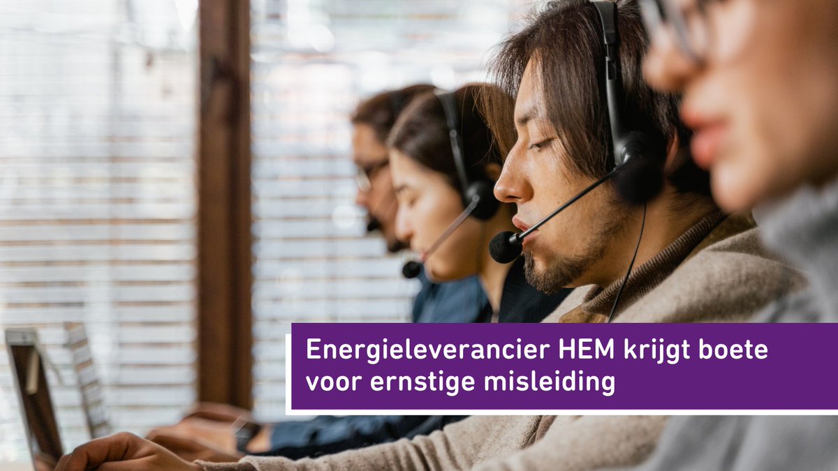 Hollands Energie B.V. (HEM) krijgt een boete van 1,1 miljoen euro voor misleidende en agressieve werving bij de telefonische verkoop van energiecontracten.⤵️ acm.nl/nl/publicaties…