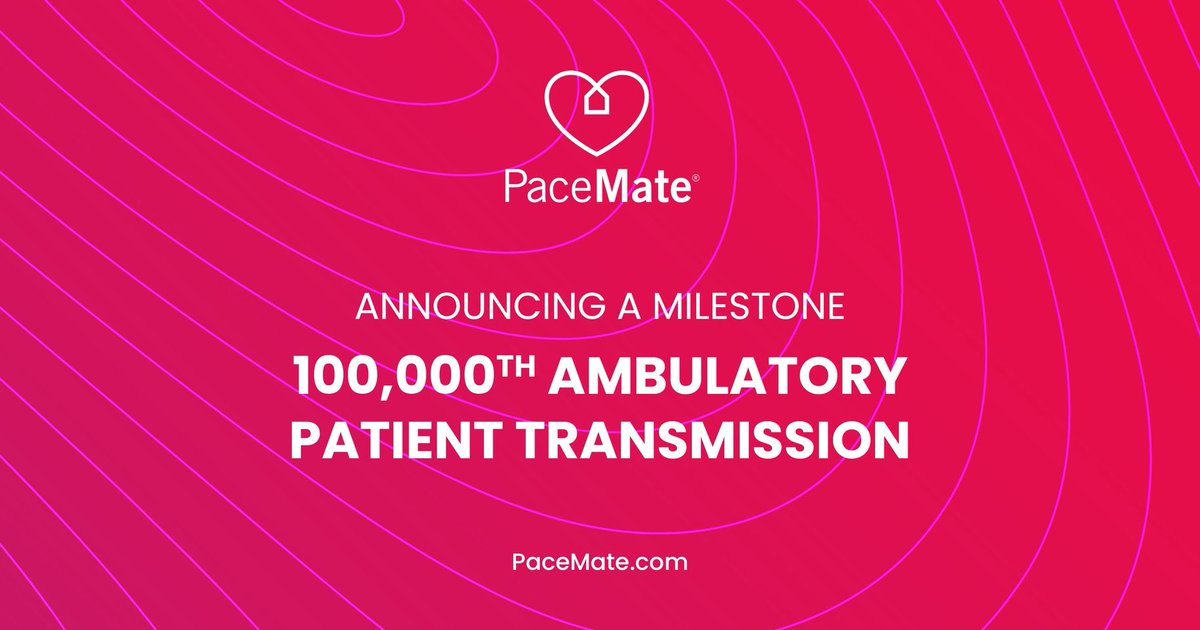 BallastPointVentures (@ballastpointvc) on Twitter photo Navigating Venture: <a href="/PaceMateLIVE/">PaceMate® | We never miss a beat.®</a> Hits 100,000th Patient Transmission Milestone with Cutting-Edge Ambulatory Remote Monitoring Platform
bwnews.pr/4aIDNyl Navigating Venture: <a href="/PaceMateLIVE/">PaceMate® | We never miss a beat.®</a> Hits 100,000th Patient Transmission Milestone with Cutting-Edge Ambulatory Remote Monitoring Platform
bwnews.pr/4aIDNyl