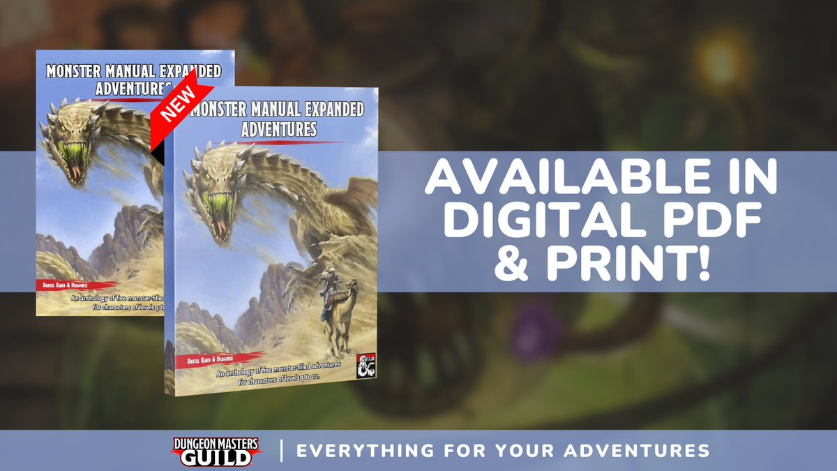 Monster Manual Expanded Adventures from @FrictionlessDan is now available in Print! Get it here: tinyurl.com/476rvp5f Five ready-to-play adventures designed around the monsters from @DM_Dragonix's best-selling Monster Manual Expanded series. #dnd5e #dungeonsanddragons