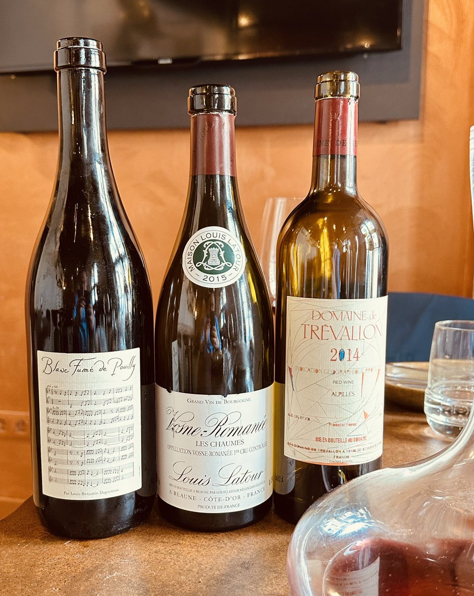 Voilà un temps de midi comme on l’aime ! Dagueneau gourmand, Vosne au potentiel encore évident, Trevallon à point !